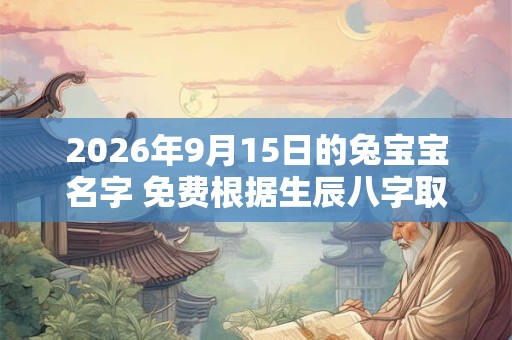2026年9月15日的兔宝宝名字 免费根据生辰八字取名