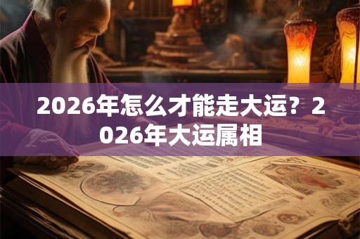 2026年怎么才能走大运？2026年大运属相