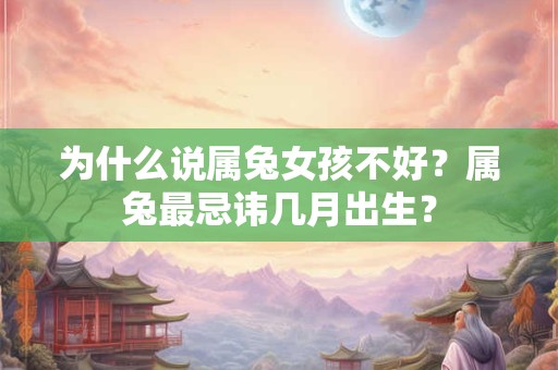 为什么说属兔女孩不好？属兔最忌讳几月出生？