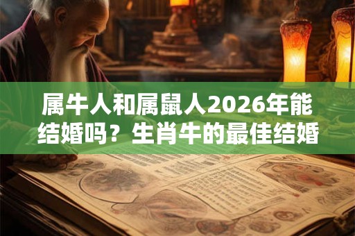 属牛人和属鼠人2026年能结婚吗？生肖牛的最佳结婚年龄