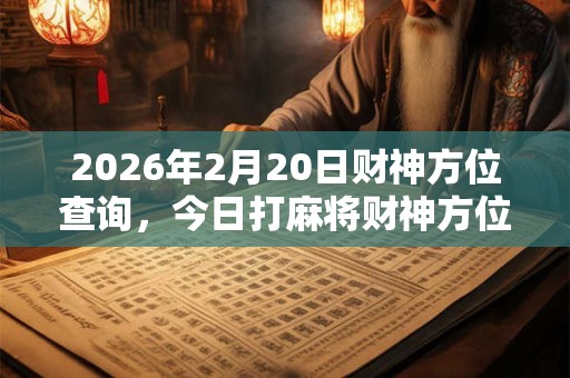 2026年2月20日财神方位查询，今日打麻将财神方位一览表