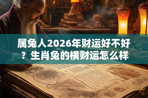 属兔人2026年财运好不好？生肖兔的横财运怎么样