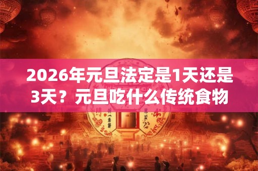 2026年元旦法定是1天还是3天？元旦吃什么传统食物？