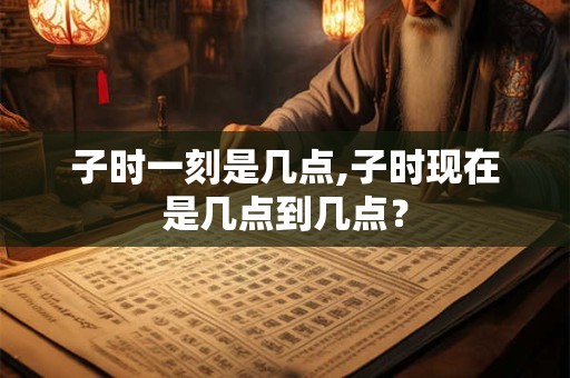 子时一刻是几点,子时现在是几点到几点？