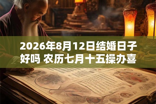 2026年8月12日结婚日子好吗 农历七月十五操办喜事怎么样
