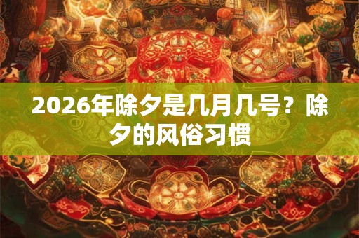 2026年除夕是几月几号？除夕的风俗习惯