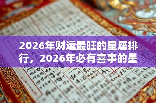 2026年财运最旺的星座排行，2026年必有喜事的星座