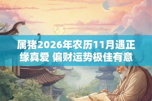 属猪2026年农历11月遇正缘真爱 偏财运势极佳有意外之财