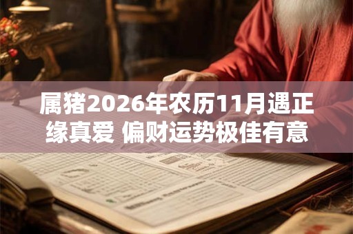 属猪2026年农历11月遇正缘真爱 偏财运势极佳有意外之财