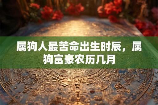 属狗人最苦命出生时辰，属狗富豪农历几月