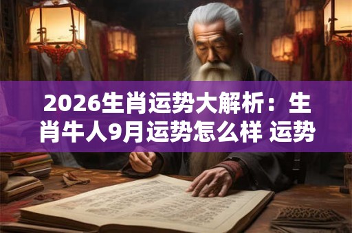 2026生肖运势大解析：生肖牛人9月运势怎么样 运势爆棚心想事成