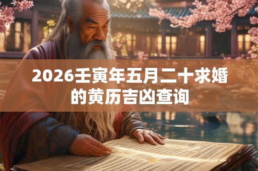 2026壬寅年五月二十求婚的黄历吉凶查询