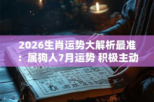 2026生肖运势大解析最准:属狗人7月运势 积极主动突破自我 2026生肖运势大解析最准:属狗人7月运势 积极主动突破自我