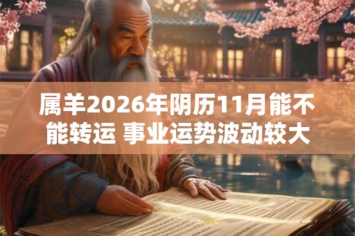 属羊2026年阴历11月能不能转运 事业运势波动较大