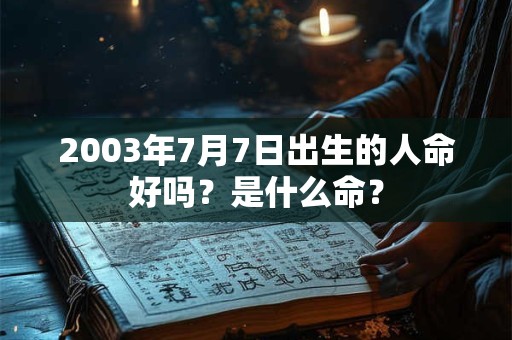 2003年7月7日出生的人命好吗？是什么命？