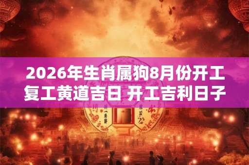 2026年生肖属狗8月份开工复工黄道吉日 开工吉利日子