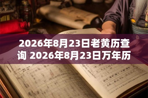 2026年8月23日老黄历查询 2026年8月23日万年历黄道吉日