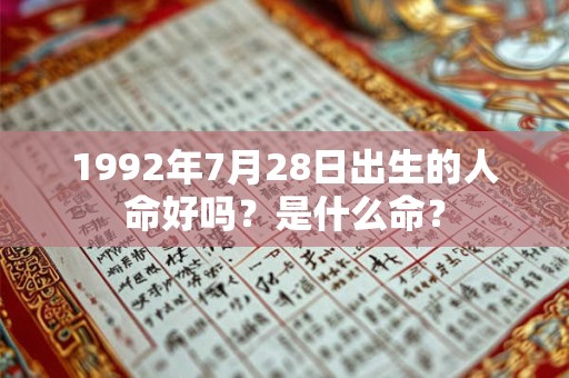 1992年7月28日出生的人命好吗?是什么命? 1992年7月28日出生的人命好吗?是什么命?