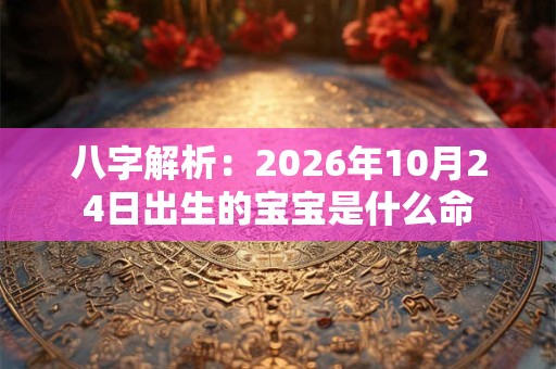 八字解析：2026年10月24日出生的宝宝是什么命