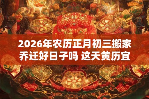 2026年农历正月初三搬家乔迁好日子吗 这天黄历宜忌查询 2026年农历正月初三搬家乔迁好日子吗 这天黄历宜忌查询