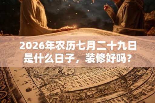 2026年农历七月二十九日是什么日子，装修好吗？