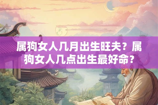 属狗女人几月出生旺夫？属狗女人几点出生最好命？