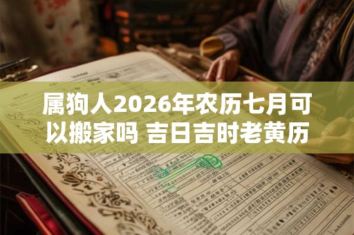 属狗人2026年农历七月可以搬家吗 吉日吉时老黄历查询