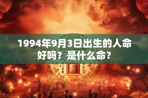 1994年9月3日出生的人命好吗？是什么命？