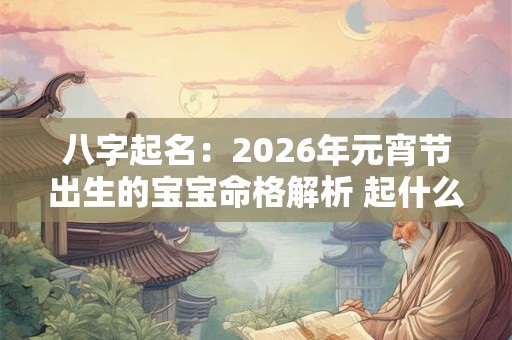 八字起名:2026年元宵节出生的宝宝命格解析 起什么名字最好 八字起名:2026年元宵节出生的宝宝命格解析 起什么名字最好