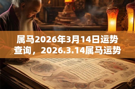 属马2026年3月14日运势查询,2026.3.14属马运势分析 属马2026年3月14日运势查询,2026.3.14属马运势分析