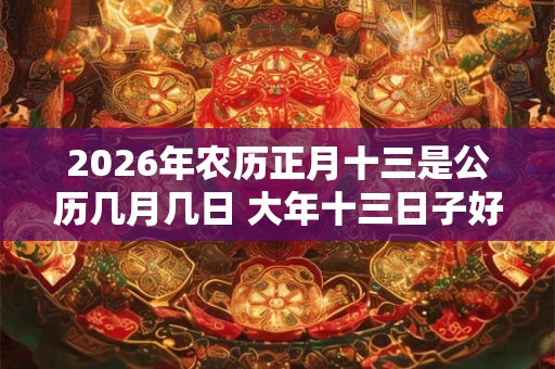 2026年农历正月十三是公历几月几日 大年十三日子好不好 2026年农历正月十三是公历几月几日 大年十三日子好不好