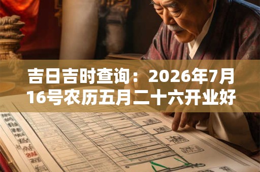 吉日吉时查询：2026年7月16号农历五月二十六开业好吗