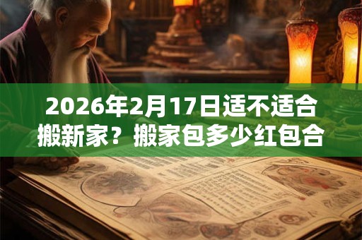 2026年2月17日适不适合搬新家？搬家包多少红包合适？