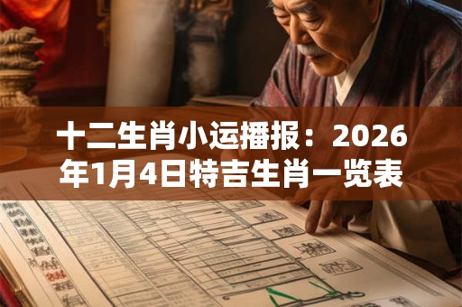 十二生肖小运播报:2026年1月4日特吉生肖一览表 十二生肖小运播报:2026年1月4日特吉生肖一览表