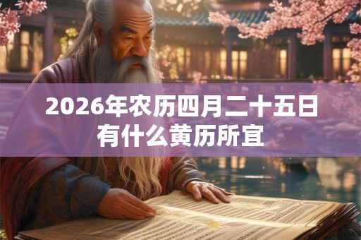 2026年农历四月二十五日有什么黄历所宜 2026年农历四月二十五日有什么黄历所宜