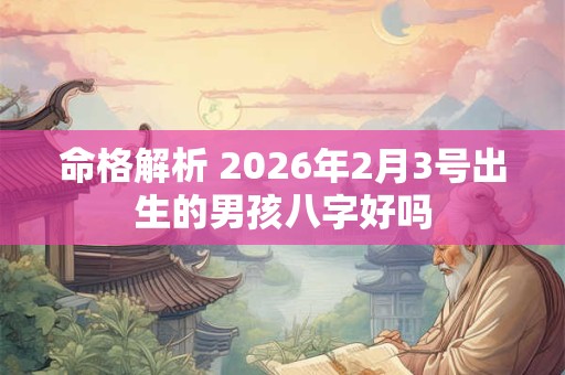 命格解析 2026年2月3号出生的男孩八字好吗 命格解析 2026年2月3号出生的男孩八字好吗