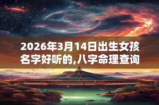2026年3月14日出生女孩名字好听的,八字命理查询 2026年3月14日出生女孩名字好听的,八字命理查询