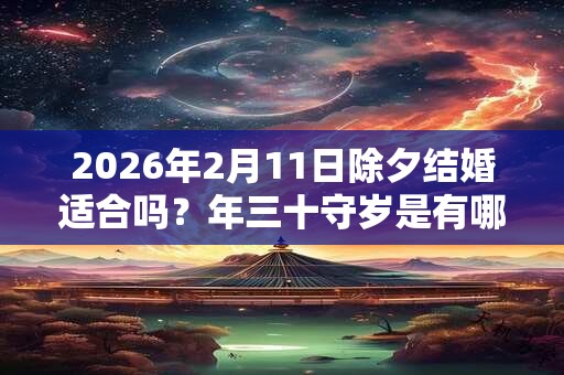 2026年2月11日除夕结婚适合吗?年三十守岁是有哪些寓意? 2026年2月11日除夕结婚适合吗?年三十守岁是有哪些寓意?