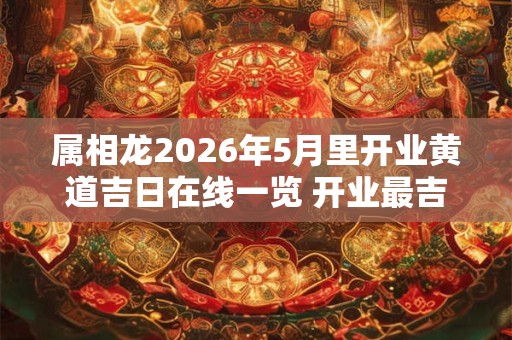 属相龙2026年5月里开业黄道吉日在线一览 开业最吉利日子 属相龙2026年5月里开业黄道吉日在线一览 开业最吉利日子