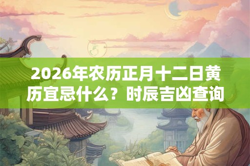 2026年农历正月十二日黄历宜忌什么？时辰吉凶查询！