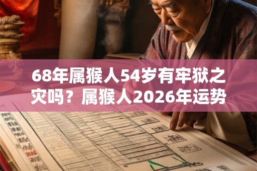 68年属猴人54岁有牢狱之灾吗？属猴人2026年运势如何？
