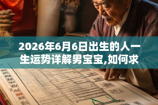 2026年6月6日出生的人一生运势详解男宝宝,如何求财