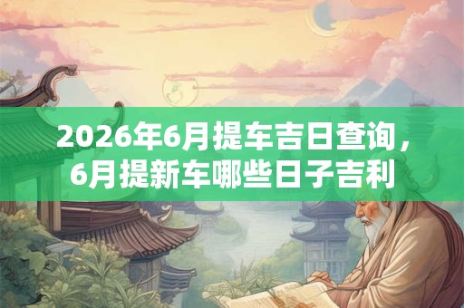 2026年6月提车吉日查询,6月提新车哪些日子吉利 2026年6月提车吉日查询,6月提新车哪些日子吉利