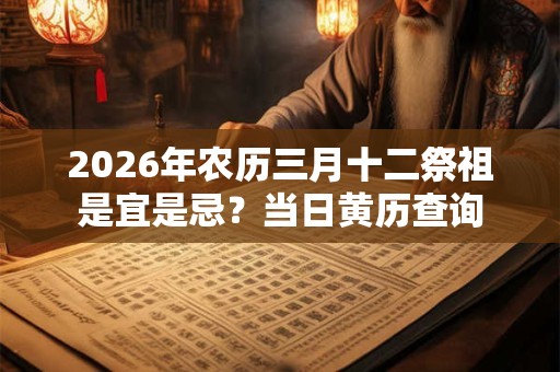 2026年农历三月十二祭祖是宜是忌？当日黄历查询