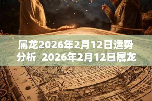 属龙2026年2月12日运势分析 2026年2月12日属龙今日运势 属龙2026年2月12日运势分析 2026年2月12日属龙今日运势