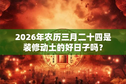 2026年农历三月二十四是装修动土的好日子吗？