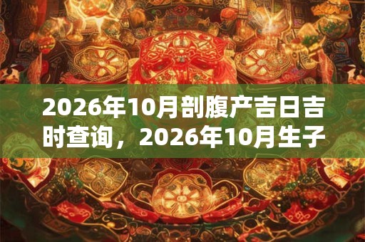 2026年10月剖腹产吉日吉时查询，2026年10月生子吉日