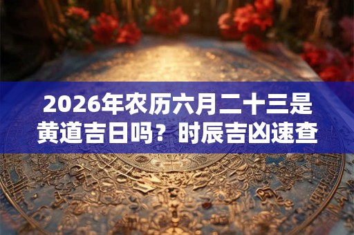 2026年农历六月二十三是黄道吉日吗？时辰吉凶速查