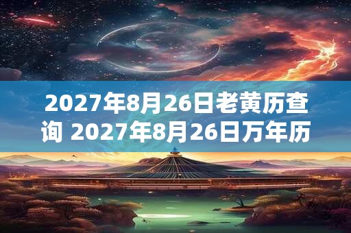 2027年8月26日老黄历查询 2027年8月26日万年历黄道吉日 2027年8月26日老黄历查询 2027年8月26日万年历黄道吉日