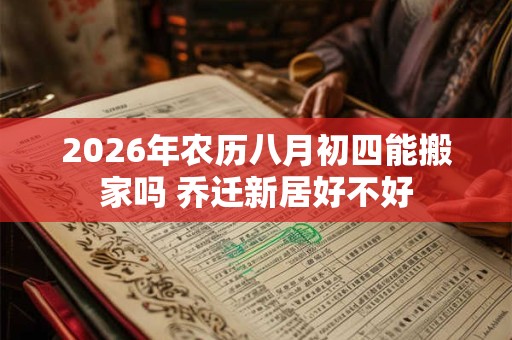 2026年农历八月初四能搬家吗 乔迁新居好不好